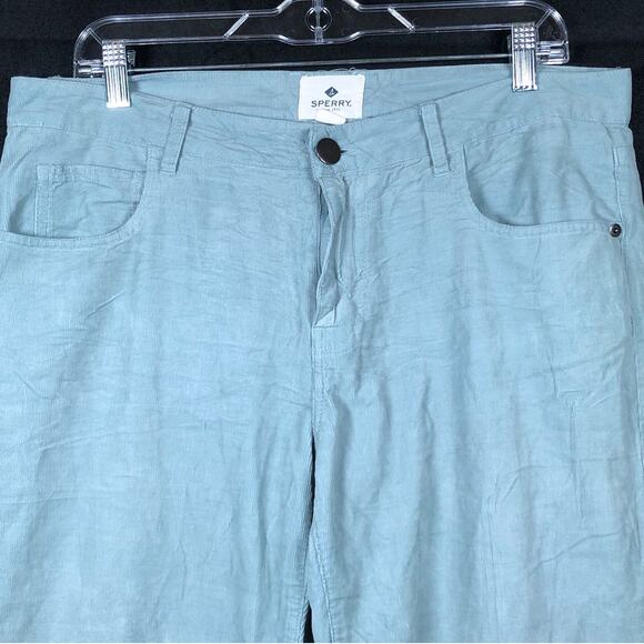 Sperry Womens Jeans Light Blue Corduroy Mid Rise Straight 100% Cotton 28 - Picture 2 of 13